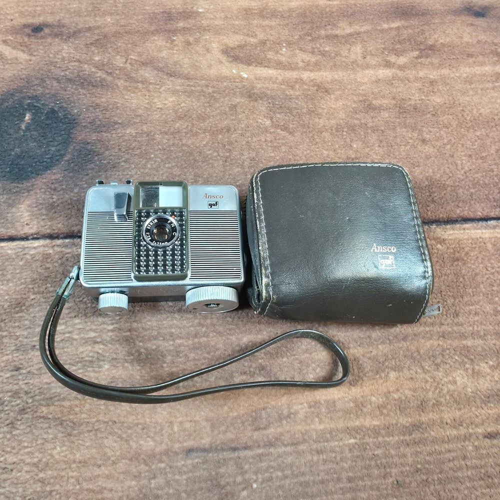 Ansco Memo II Automatic Camera 35mm Silver Good Half-Frame Ricoh Lens Case